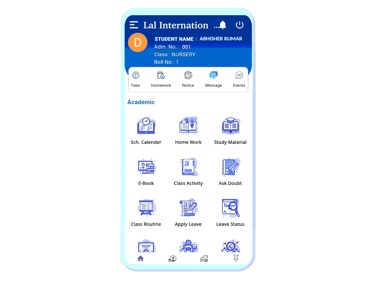 Mobile app preview for Lal International School, Lakhisarai